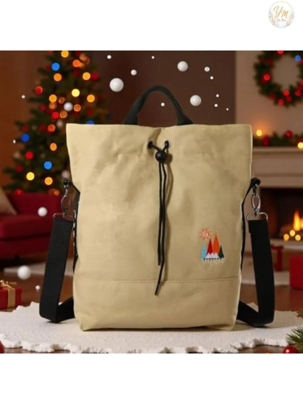 Canvas Crossbody Bag for Women Tote Shoulder Handbag Embroidery Slouchy Hobo